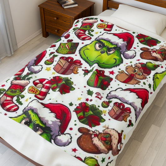 Grinch inspired Holiday Blanket